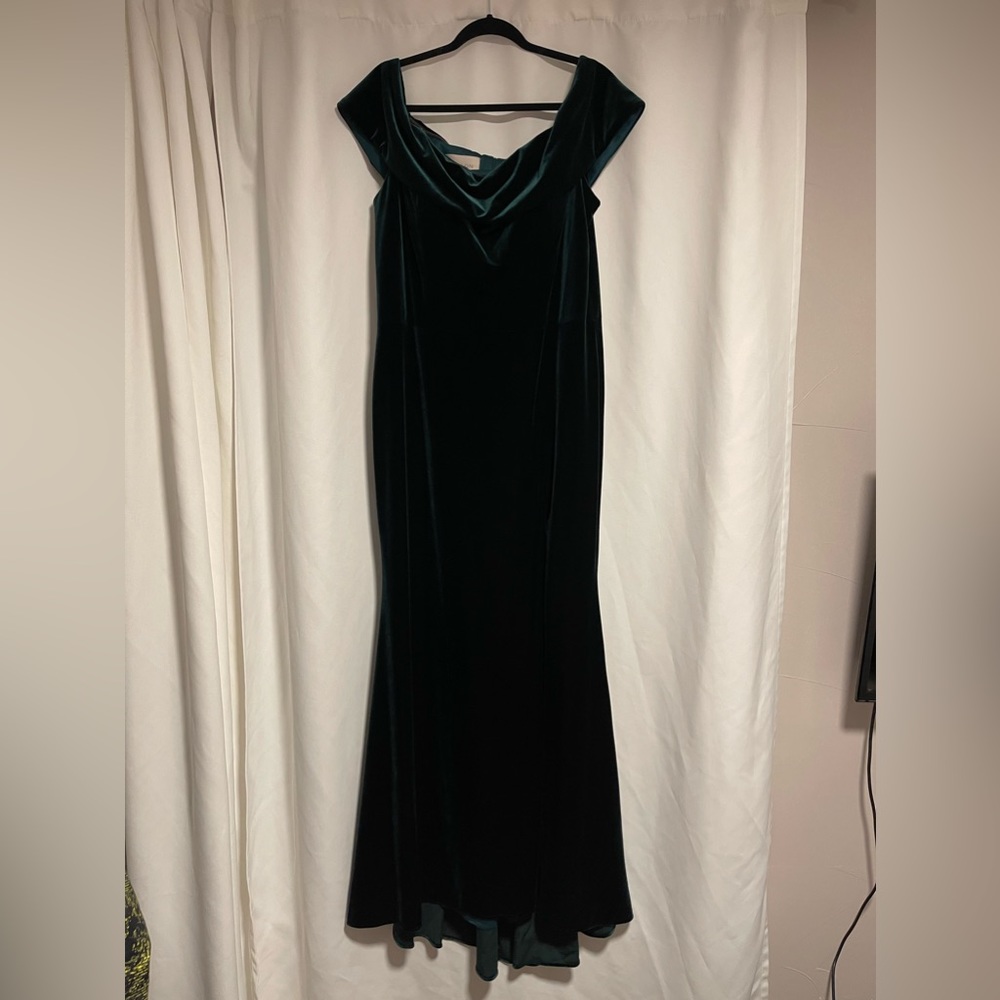 BHLDN Fawn Velvet Dress Emerald Green